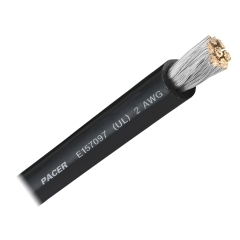 PACER-WUL2BK-100 2 AWG   Black  100 Ft