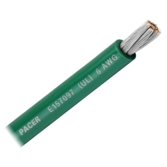 6 AWG Green - 100 foot | Pacer Marine WUL6GN-100