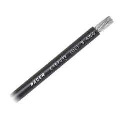 8 AWG Black - 100 foot | Pacer Marine WUL8BK-100