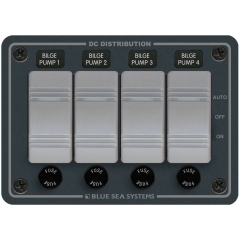 Blue Sea Systems 8666 Contura Water-Resistant DC Panel - 4 Position Bilge Pump Control